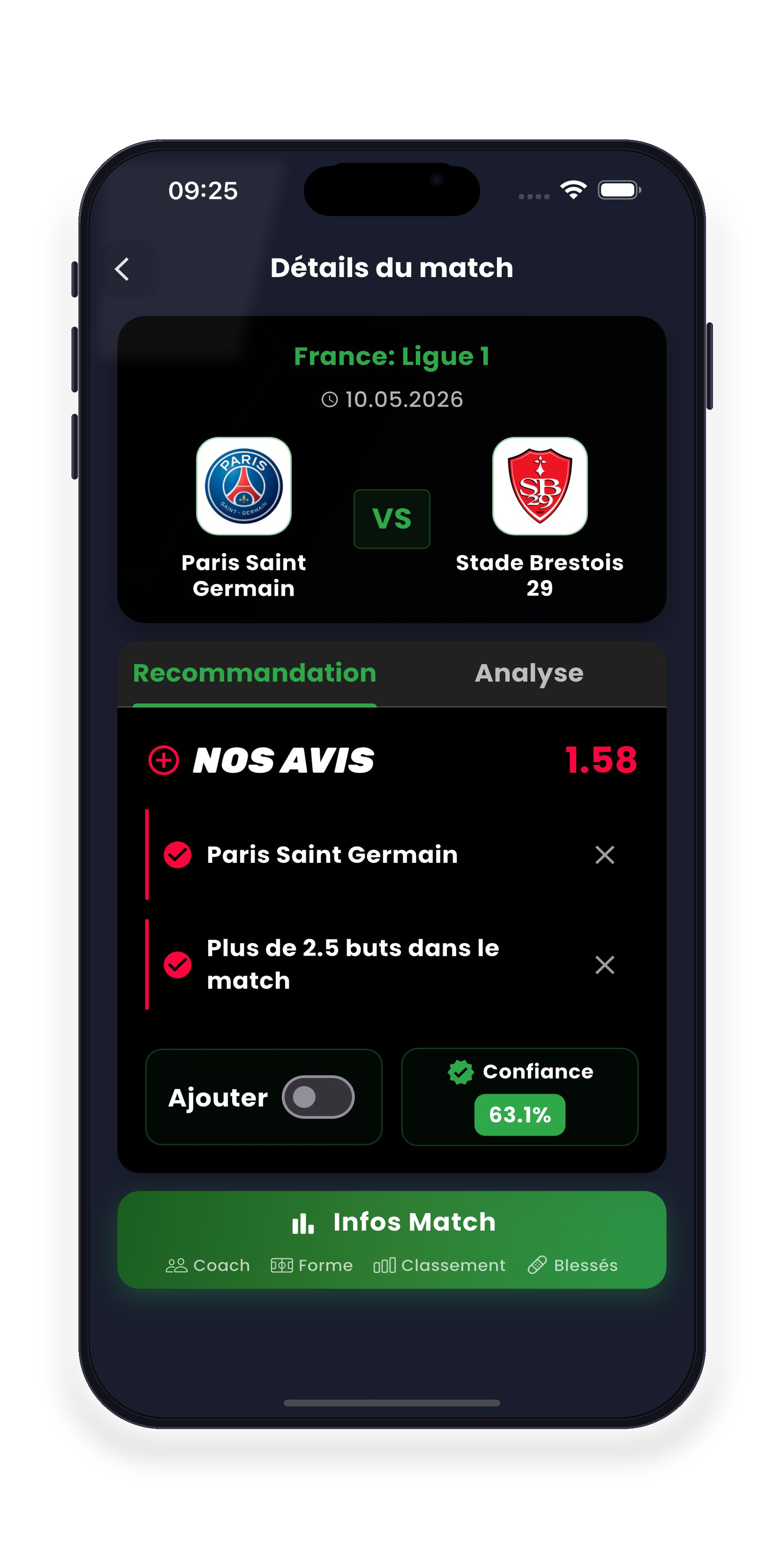 Détails du match