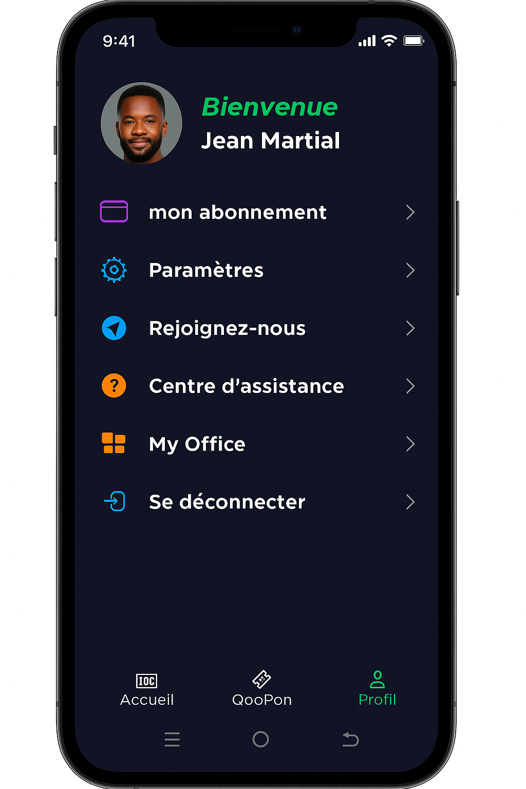 Profil utilisateur QooPon
